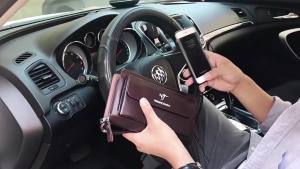 AE Mens clutch bag business handbag mens double-zipper large-capacity phone bag foreign trade multi-card slot clutch bag