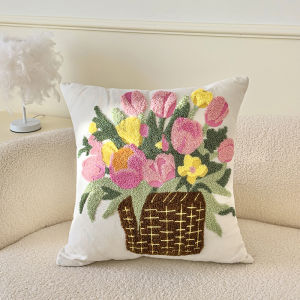 19 Designs For Choose Embroidered Throw Pillow Cover 45x45cm Soft Cozy Cotton Outdoor Decorative Pillowcase Covers with Zipper for Couch Sofa Bedroom
