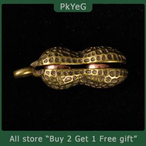 [COD] PkYeG KITCHEN Brass Peanut Bell Ornaments Copper Figurines Feng Shui Desk Decorations Home Decors Accessories Keychains Pendants Gifts