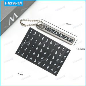 1pc Anti-lost Phone Number Plate Car Keychain Metal Card with car logo