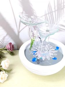 Creative Modern Minimalist Fountain Feng Shui Home Office Decoration Desktop Green Plant Coffee Table Water Flow Ornament