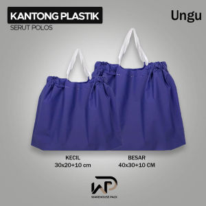 ( 10 Pcs ) Tas Kantong Plastik Serut Polos | Paperbag Tote Shopping Bag | Tas Jinjing Plastik | Kantong Tote Bag