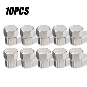 50Pcs Car Tire Valve Caps Flat Head Universal Chrome Plating Dust Proof Cover Auto Motorcycles Bike Tyre Valve Cap Decoration