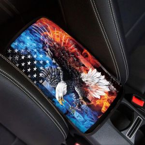 Car Center Console Cushion Pad Protector 250th USA Flag 1776-2026 Arm Rest Car Comfortable Auto Armrest Console Accessories Fit Most Car Truck SUV or Van