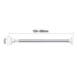 Stainless Steel Telescopic Clothing Rod Punch-free Adjustable Shower Curtain Rod Clothes Drying Rod Extendable