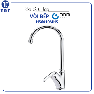 Vòi Rửa Bát Nóng Lạnh Cong ONIMI Chất Liệu Đồng Thau Mạ Crom Bóng Cao Cấp H56010MHS