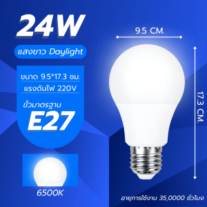 หลอดไฟ LED หลอดไฟ LED E27 หลอดไฟ led กลม ใช้ไฟฟ้าบ้าน 220V หลอดไฟE27