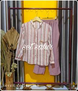 SET KEMEJA MOTIF SALUR DAN ETNIK/Setelan Crinkle kemeja salur wanita remaja/dewasa//one set wanita/one set crinkle