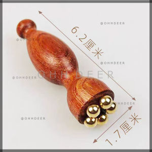 OHHDEER Alat Urut Mata Kayu Tembaga Mini Mudah Dibawa Eye And Face Wooden Brass Massage Roller Tool