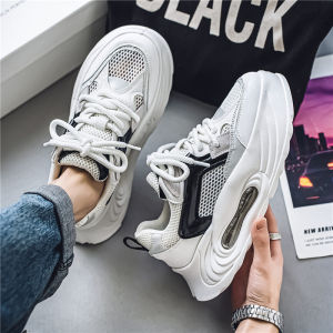 Mens Shoes 2024 New Summer Breathable Mesh Sports Casual Shoes Thick Sole Increased Air Cushion Students Running Trendy Shoes for Men