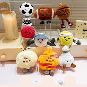 NOVELLEO Cartoon Basketball Keychain Plush Creative Funny Tennis Ornament Trendy Football Sports Ball Pendant Kids