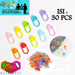 Klik-Beli (ISI 30 PCS) Peniti Plastik Pin Hijab Peniti Pengait Masker Multiwarna Penanda Rajutan Stitch Marker