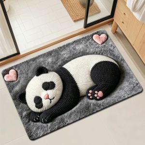 MUSCLEX Non-slip Cute Cat Floor Mat Panda/Duck/Rabbit 4060cm Home Bathroom Carpet Durable Stereo Vision Entrance Carpet For Living Room Tea