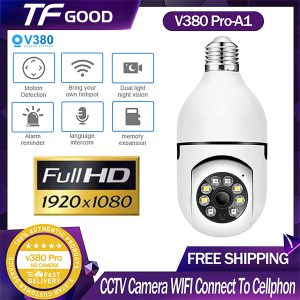 V380 PTZ cctv Bulb Camera wifi Connect To Cellphone Tracking Night Wireless CCTV IP Security Camera