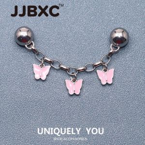 Phụ kiện giày kim loại JJBXC CHARM khóa giày kim loại bạc phụ kiện giày thời trang DIY hình bướm