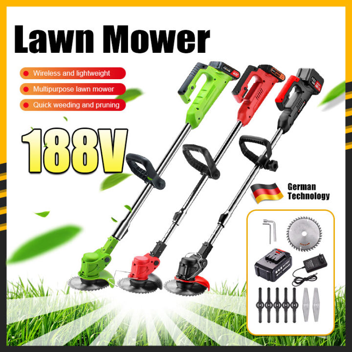 Mesin Rumput V V Grass Cutter Cordless Lawn Mower Portable