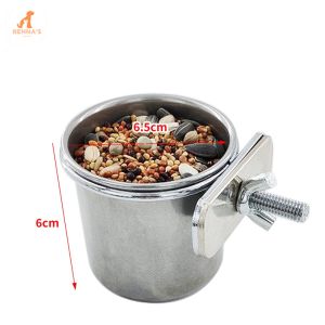 Rennas Bird Hanging Bowl Bird Stainless Bowl Bird Feeder Bird Cage For Bird Toy Bird Accessories