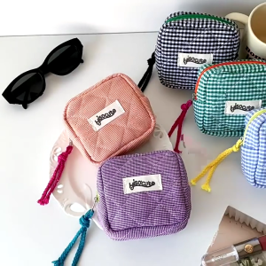 Preppy Dây Kéo Túi đựng mỹ phẩm ví du lịch Ví đựng xu Ví tiền Túi Đựng Băng vệ sinh Túi trang điểm cho ví