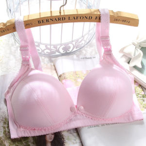 Lizida Pregnant Women Solid Color No Rim Anti-drooping Feeding Nursing Bra