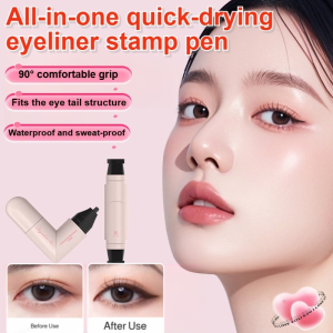 Quick Dry Eyeliner Liquid Pen Stamp Rotatable Waterproof Long Lasting Distinguish Between Left And Right Eyes Suitable For Beginners