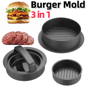 3 in 1 Burger Mold Meat Tools Non - Stick Chef Patties Hamburger Forming Burger Mold Crusher Hamburger Maker Circular Meat Patty Press