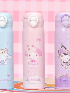Sanrio insulated water bottle Small and portable Dual drinking spout design 500ml thermos