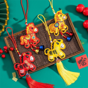 NEXTGENYUN Chinese Style Zodiac Mascot Pendant with Tassels Embroidery Car Hanging Pendant Decorative Blessing Lucky Fragrant Bag Spring Festival