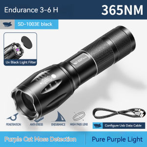 Smiling-Shark-SD1003E-UV-Torchlight-LED-Flashlight-Purple-Light-UV-365nm-Jade-Pet-Fungus-Urine-Fluorescent-Agent-Detection-Appraisal-Lamp-USB-Rechargeable-Waterproof-Lighting