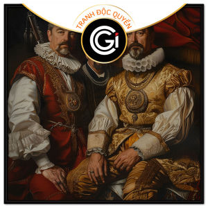 Tranh treo tường tranh dán tường chân dung quý tộc cổ điển Châu Âu chất liệu sơn dầu in canvas. CGI - 390