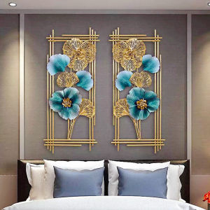 Light Luxury Ginkgo Leaf Metal Wall Decor Chinese Style Wall Hanging Ornament Background Decoration for Living Room Study & Restaurant