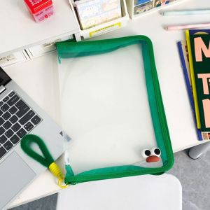 GONUUWGL Multifunctional Transparent Zipper Pouch A4 Transparent File Folder Bag Portable PP Stationery Organizer Pouch School Office Supplies