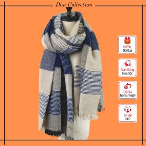 Khăn choàng cổ len (Khăn cashmere) cao cấp họa tiết caro thời trang thu đông - 50x195cm - PJN.ARC - mã LN002