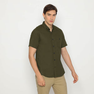 NFZ Kemeja Pria Kasual Lengan Pendek kasual Army 5212