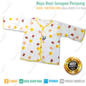 6 Pcs Baju Bayi Atasan SHANKUSEN NewBorn Baju Bayi Salur Lengan Panjang (0-6 Bulan)-Aurora Store