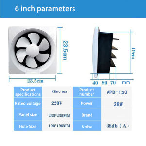 COOL POWER 6/8/10/12" Household Silent Ventilating Fan Bathroom Shutter Exhaust Fan Kitchen Exhaust Fan 家用静音换气扇浴室百叶排气扇厨房排风扇
