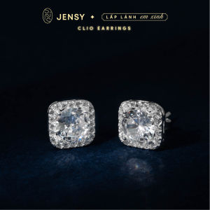 Bông Tai Bạc Nữ S925 Cao Cấp JENSY Đính Đá "Clio Earrings" BTTL2. Khuyên Tai Bạc Nữ Dễ Thương