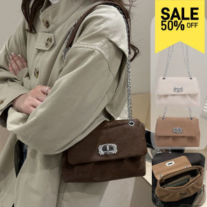 Belfoyer กระเป๋าสะพายสไตล์เกาหลีจีบกระเป๋าสะพายใต้วงแขนสุภาพสตรีเรียบง่ายกระเป๋าสะพายแฟชั่นโซ่