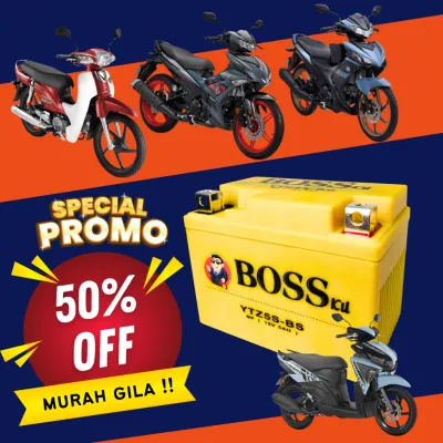 BOSSKU KING BATERI YTZ5S MOTOR BATTERY EX5 DREAM LC135 V2-V8 Y15 Y16 DASH AVANTIZ WAVE LAGENDA 115 EGO