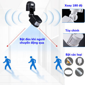 Công tắc cảm ứng chuyển động hồng ngoại TC100 tự động bật tắt đèn khi có người qua