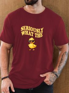 MEN SERIOUSLY WHAT THE Little Yellow Duck Pattern Summer Casual Crew Neck Short T-Shirt