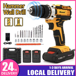 21V Electric Drill Cordless Electric Screwdriver Drill Set 288VF Portable Rechargeable Lithium Battery Electric Screwdriver Set Drill Machine Full Set penebuk serbaguna