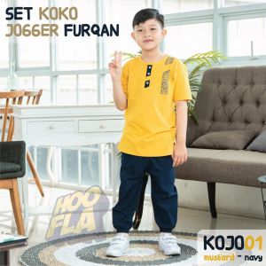 Setelan Baju Anak Laki Laki Set Celana Joger Furqan Hoofla Kids 3 - 12 Tahun Stelan Baju Anak Laki