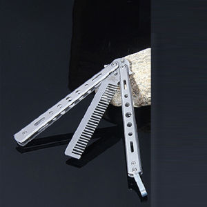 Butterfly Hair Comb Foldable Practice Combs Stainless Steel Metal Shape Portable Practice Combs Tool