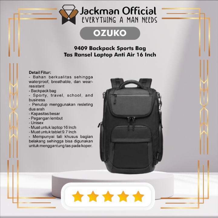 OZUKO 9409 Backpack Sports Bag Tas Ransel Laptop Anti Air 16