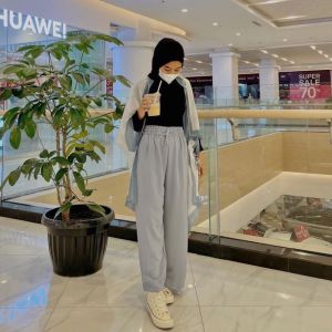 Celana Panjang wanita kulot Bahan Crinkle Airflow permium