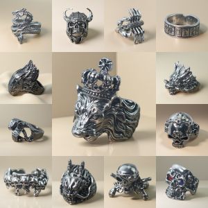 Nhẫn Vua  Vương Miện Sư Tử Titan Không Gỉ  Không Đen  Biểu Tượng Dũng Mãnh  Quyền Uy  RBVUASUTU9