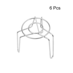 TFHDFHRG 6PCS High/Short Feet Mini Steaming Rack Stainless Steel Rust-resistant Air Fryer Steaming Rack Cute Bold Small Pot Steaming Basket Cup