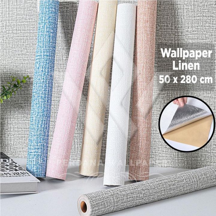 Perdana Wallpaper - Wallpaper Dinding Rumah Kelas Atas - Wallpaper Foam Linen Roll - Walpaper Dinding Kamar Tidur - Wallpaper Linen Coklat