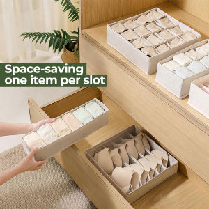 SG - Underwear Organizer Socks Bra Storage Box Fabric Foldable Wardrobe Organizer Washable 6/18 gird