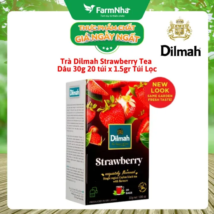 Trà Dilmah Strawberry Tea30g 20 túi x 1.5g Túi lọc - Trà Dâu, Tinh hoa trà Sri Lanka